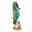 Luxury Giftware Pewter Bejeweled Crystals Gold-tone Enameled SIMON Seahorse Trinket Box with Matching 18 Inch Necklace
