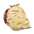 Luxury Giftware Pewter Bejeweled Crystals Gold-tone Enameled HERMAN Red Leg Hermit Crab Trinket Box with Matching 18 Inch Necklace