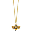 Luxury Giftware Pewter Bejeweled Crystals Gold-tone Enameled BUZZ Bumblebee Trinket Box with Matching 18 Inch Necklace