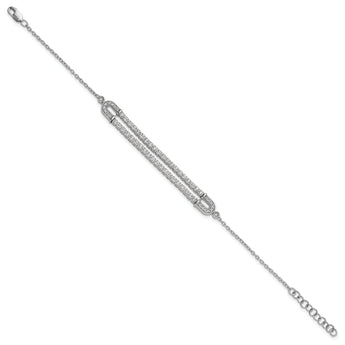 14K White Gold Lab Grown Diamond VS/SI GH, w/1 inch  ext. Bracelet