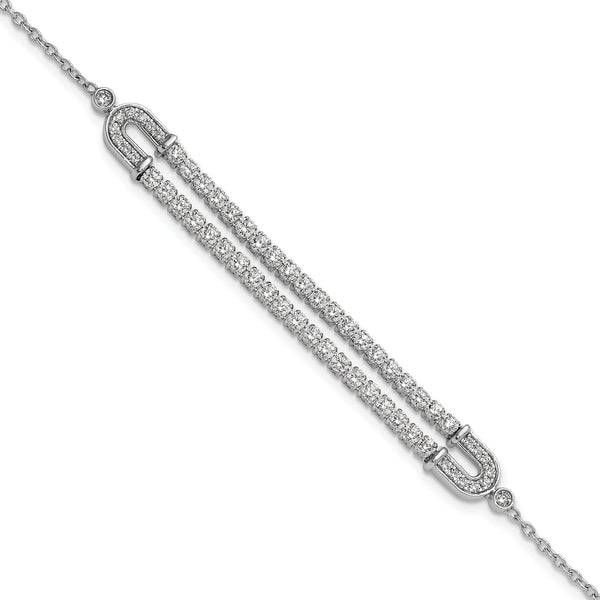 14K White Gold Lab Grown Diamond VS/SI GH, w/1 inch  ext. Bracelet