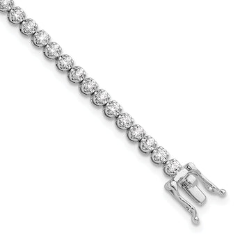 14k White Gold 2 carat Lab Grown Diamond VS/SI+ G+ Round Tennis Bracelet