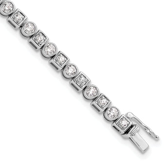 14K White Gold Lab Grown Diamond VS/SI GH, Shapes Bracelet