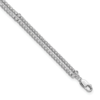 14K White Gold Lab Grown Diamond VS/SI GH w/1 inch ext. Fancy Brace