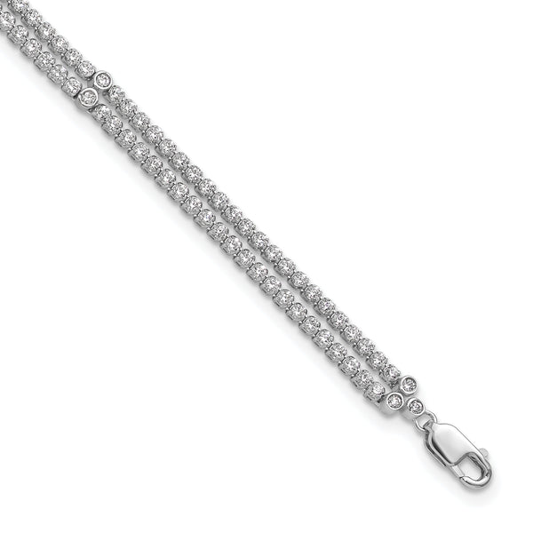 14K White Gold Lab Grown Diamond VS/SI GH w/1 inch ext. Fancy Brace