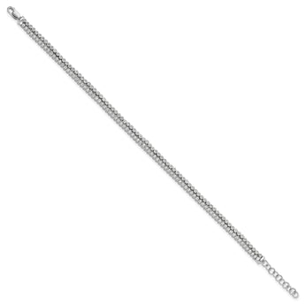 14K White Gold Lab Grown Diamond VS/SI GH, w/1 inch ext. Dbl Bracel