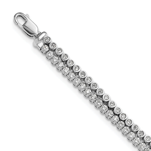 14K White Gold Lab Grown Diamond VS/SI GH, w/1 inch ext. Dbl Bracel