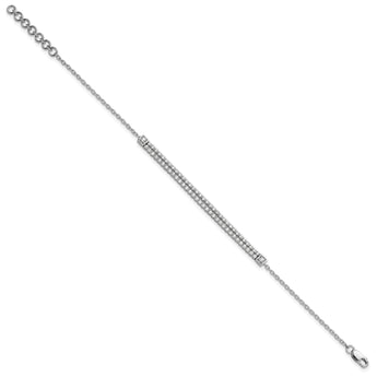 14K White Gold Lab Grown Diamond VS/SI GH, w/1 inch ext. Bracelet