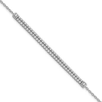 14K White Gold Lab Grown Diamond VS/SI GH, w/1 inch ext. Bracelet