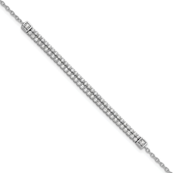 14K White Gold Lab Grown Diamond VS/SI GH, w/1 inch ext. Bracelet