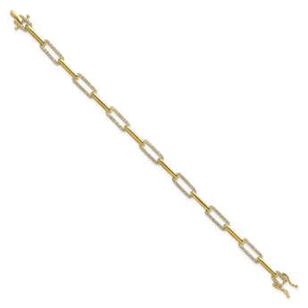 14k 1 3/8 carat Lab Grown Diamond VS/SI+ G+ Fashion Link Bracelet - Birthstone Company