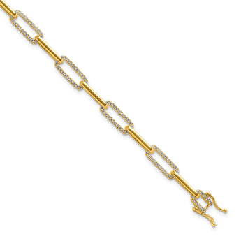 14k 1 3/8 carat Lab Grown Diamond VS/SI+ G+ Fashion Link Bracelet - Birthstone Company