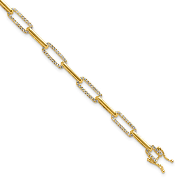 14k 1 3/8 carat Lab Grown Diamond VS/SI+ G+ Fashion Link Bracelet - Birthstone Company
