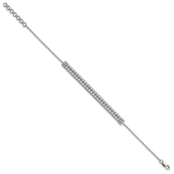 14K White Gold Lab Grown Diamond VS/SI GH, w/1 inch ext. Bracelet