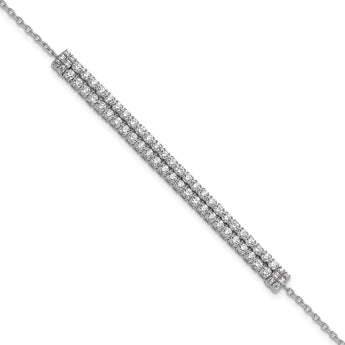 14K White Gold Lab Grown Diamond VS/SI GH, w/1 inch ext. Bracelet