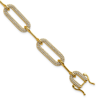 14k 3 1/4 carat Lab Grown Diamond VS/SI+ G+ Fashion Link Bracelet - Birthstone Company