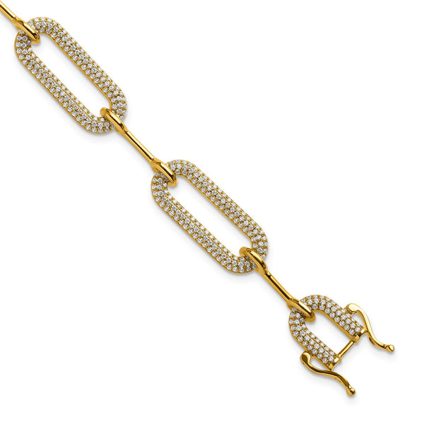 14k 3 1/4 carat Lab Grown Diamond VS/SI+ G+ Fashion Link Bracelet - Birthstone Company