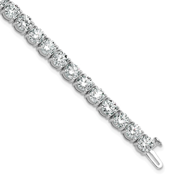 14k White Gold 16 carat Lab Grown Diamond VS+ F+ Complete Tennis Bracelet