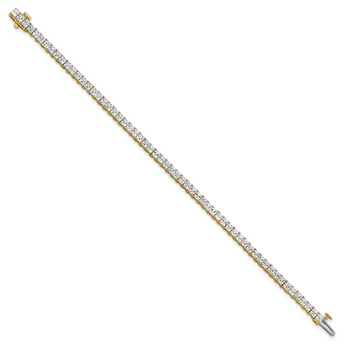 14k 7 carat Lab Grown Diamond VS/SI+ G+ Complete Princess Prong Set Tennis Bracelet