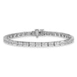 14k White Gold 5 carat Lab Grown Diamond VS+ F+ Complete Princess Bezel Set Tennis Bracelet