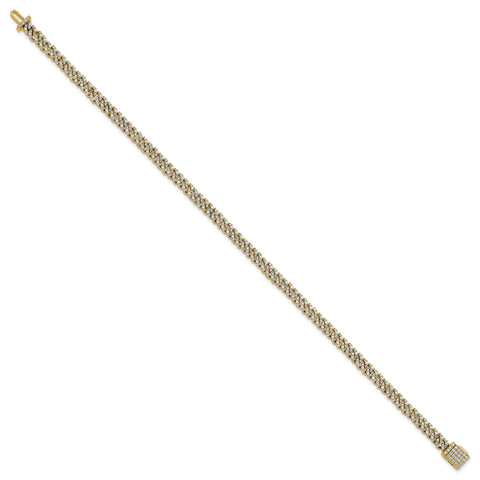 10 Karat 2 carat Lab Grown Diamond VS+ F+ Complete 4mm Pav‚ Cuban Link 8 Bracelet - Birthstone Company