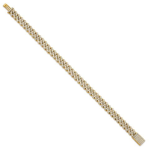 14k 5 carat Lab Grown Diamond VS/SI+ G+ Complete 4mm Pavâ Cuban Link 8 Bracelet - Birthstone Company
