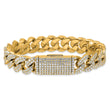 10 Karat 11 3/8 carat Lab Grown Diamond VS+ F+ Complete 4mm Pav‚ Cuban Link 8 Bracelet - Birthstone Company