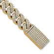 10 Karat 11 3/8 carat Lab Grown Diamond VS+ F+ Complete 4mm Pav‚ Cuban Link 8 Bracelet - Birthstone Company