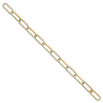 True Origin 14k 3 1/2 carat Lab Grown Diamond VS+ F+ 7 inch Link Bracelet with a 1 inch extension - Birthstone Company