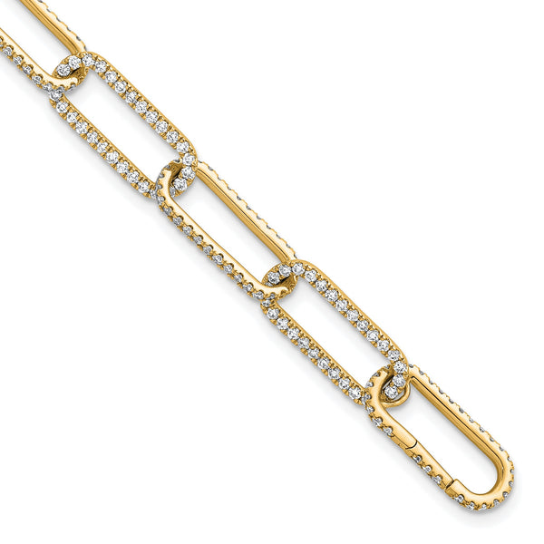 True Origin 14k 3 1/2 carat Lab Grown Diamond VS+ F+ 7 inch Link Bracelet with a 1 inch extension - Birthstone Company