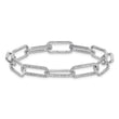 True Origin 14k White Gold 3 1/2 carat Lab Grown Diamond VS+ F+ 7 inch Link Bracelet with a 1 inch extension - Birthstone Company