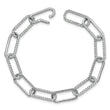 True Origin 14k White Gold 3 1/2 carat Lab Grown Diamond VS+ F+ 7 inch Link Bracelet with a 1 inch extension - Birthstone Company