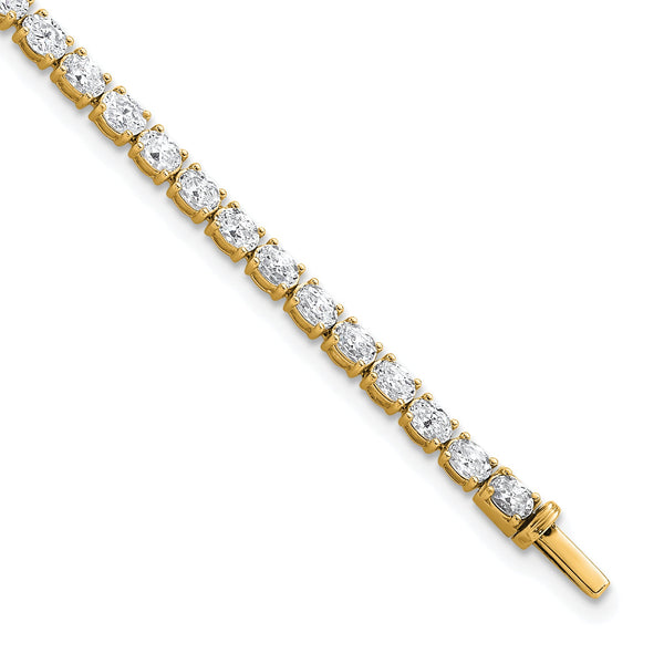 14k 5 carat Lab Grown Diamond VS/SI+ G+ Complete Oval Tennis Bracelet