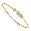 14k Polished Complete 1/3 carat Diamond Arrow Flexible Bangle Bracelet - Birthstone Company