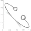 14k White Gold Polished Complete 1/4 carat Diamond Circles Flexible Cuff Bangle Bracelet - Birthstone Company
