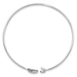 14k White Gold Complete 1/4 carat Diamond Moon and Star Flexible Cuff Bangle Bracelet - Birthstone Company