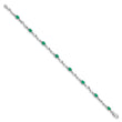 10k White Gold Diamond and Emerald Bracelet