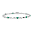 10k White Gold Diamond and Emerald Bracelet