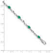 10k White Gold Diamond and Emerald Bracelet