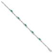 10k White Gold Diamond and Emerald Bracelet