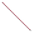 10k White Gold Diamond and Ruby Bracelet
