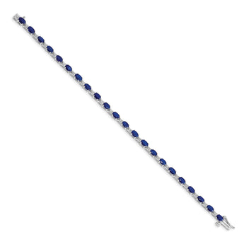 10k White Gold Diamond and Sapphire Bracelet