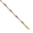 14k Open-Link Diamond/Tanzanite Bracelet