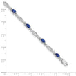 10k White Gold Diamond and Sapphire Bracelet