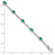 10k White Gold Diamond and Emerald Bracelet 7 in - Birthstone Company