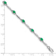 10k White Gold Diamond and Emerald Bracelet