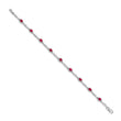 10k White Gold Diamond and Ruby Bracelet
