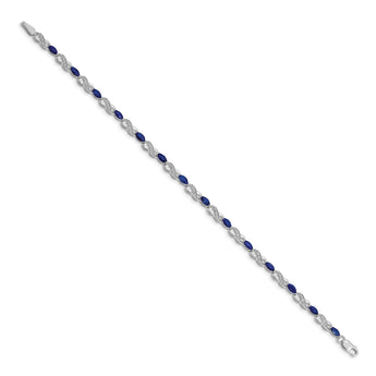 10k White Gold Diamond and Sapphire Infinity Bracelet