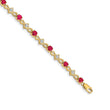 14k Diamond and Ruby Bracelet - Birthstone Company