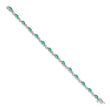 10k White Gold Diamond and Emerald Bracelet